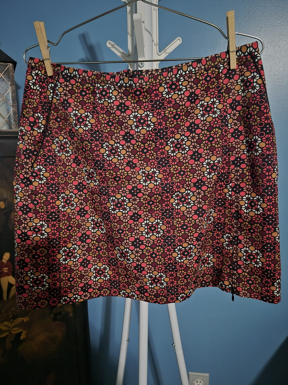 Floral Mini Skirt Zip Slit Built in Shorts
